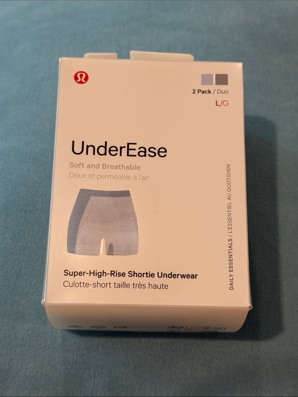 Lululemon UnderEase Super-High-Rise Shortie Underwear 2 Pack large NWT
